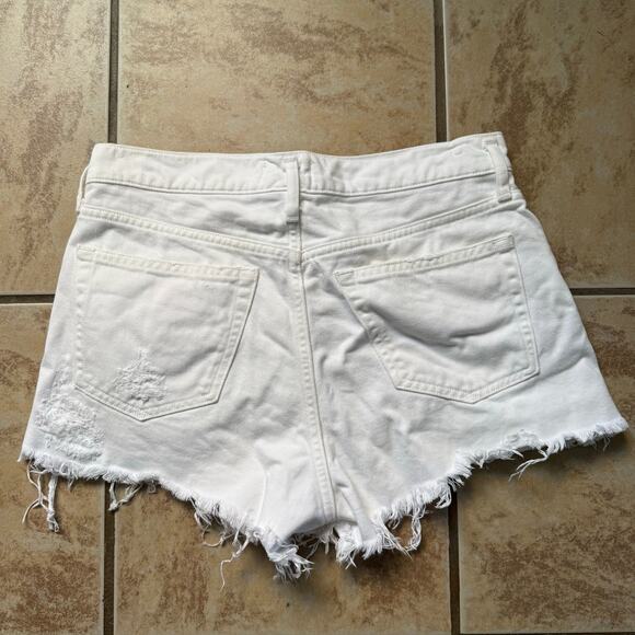 Agolde Parker‎ White Denim Shorts Size 27 Distressed Summer Basic Classic - Picture 5 of 10